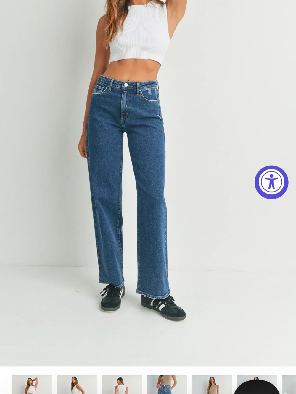 Just Black Classic Dark Blue Wide-Leg Jeans